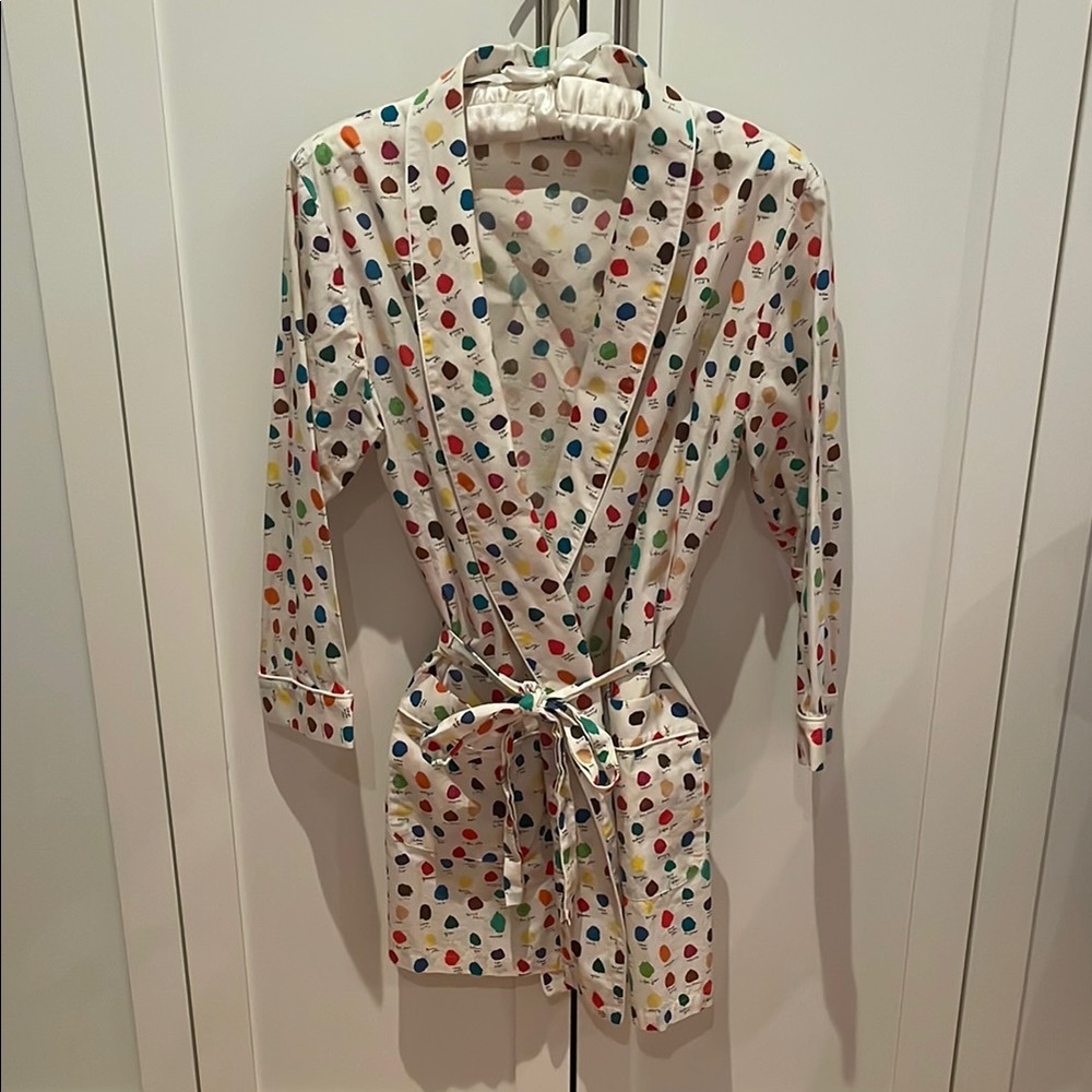 Sleepy Jones Paint Swatch 100% Cotton Robe Kids Sz L